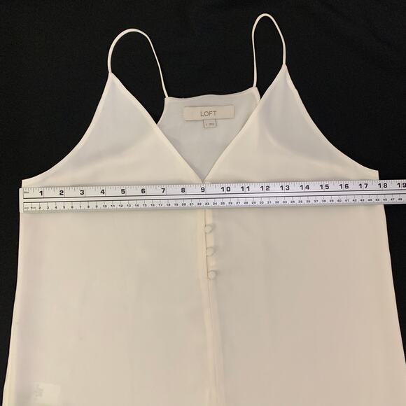 Loft Womens Slip Top Cream Sz. Small Sheer with Full Lining Feminine Lightweight - Picture 9 of 12